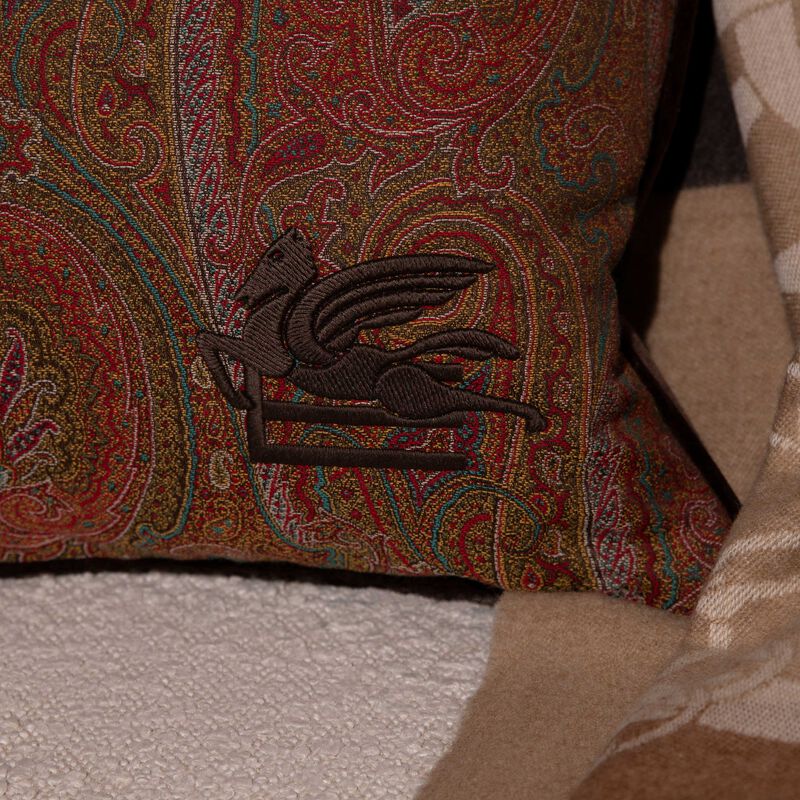 Arnica Embroidered Cushion Brown etro arnica embroidered cushion brown