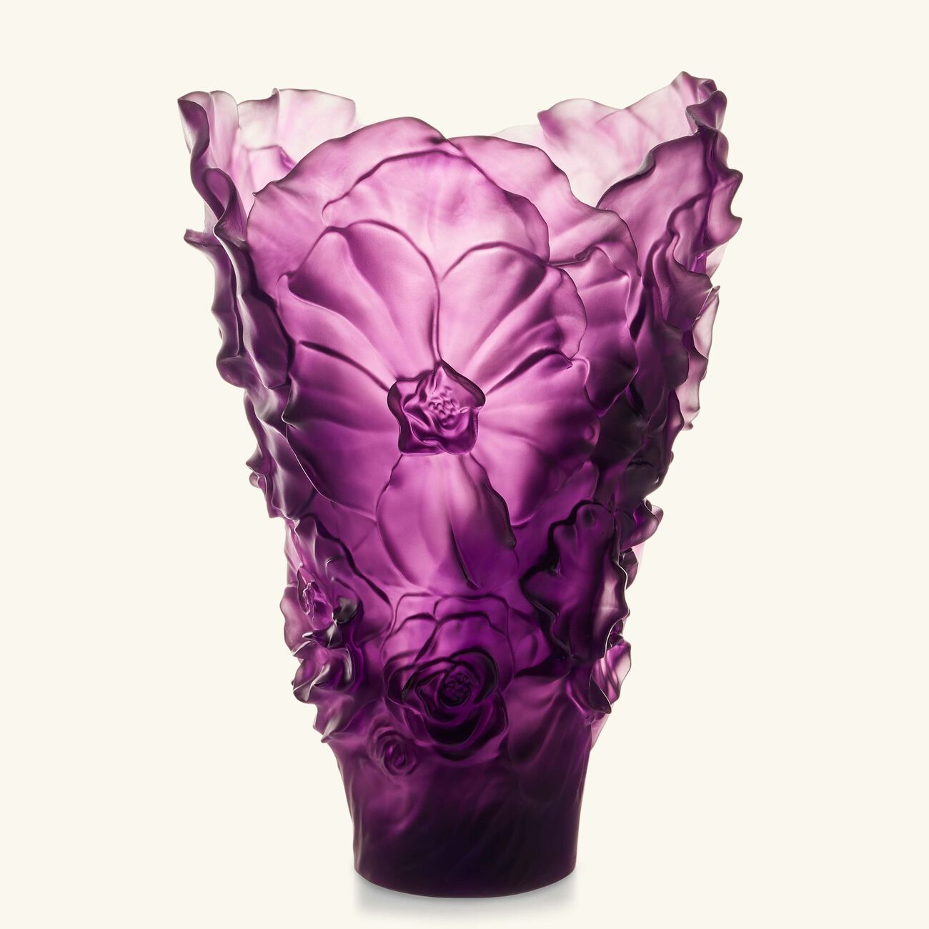 daum camellia vase large purple