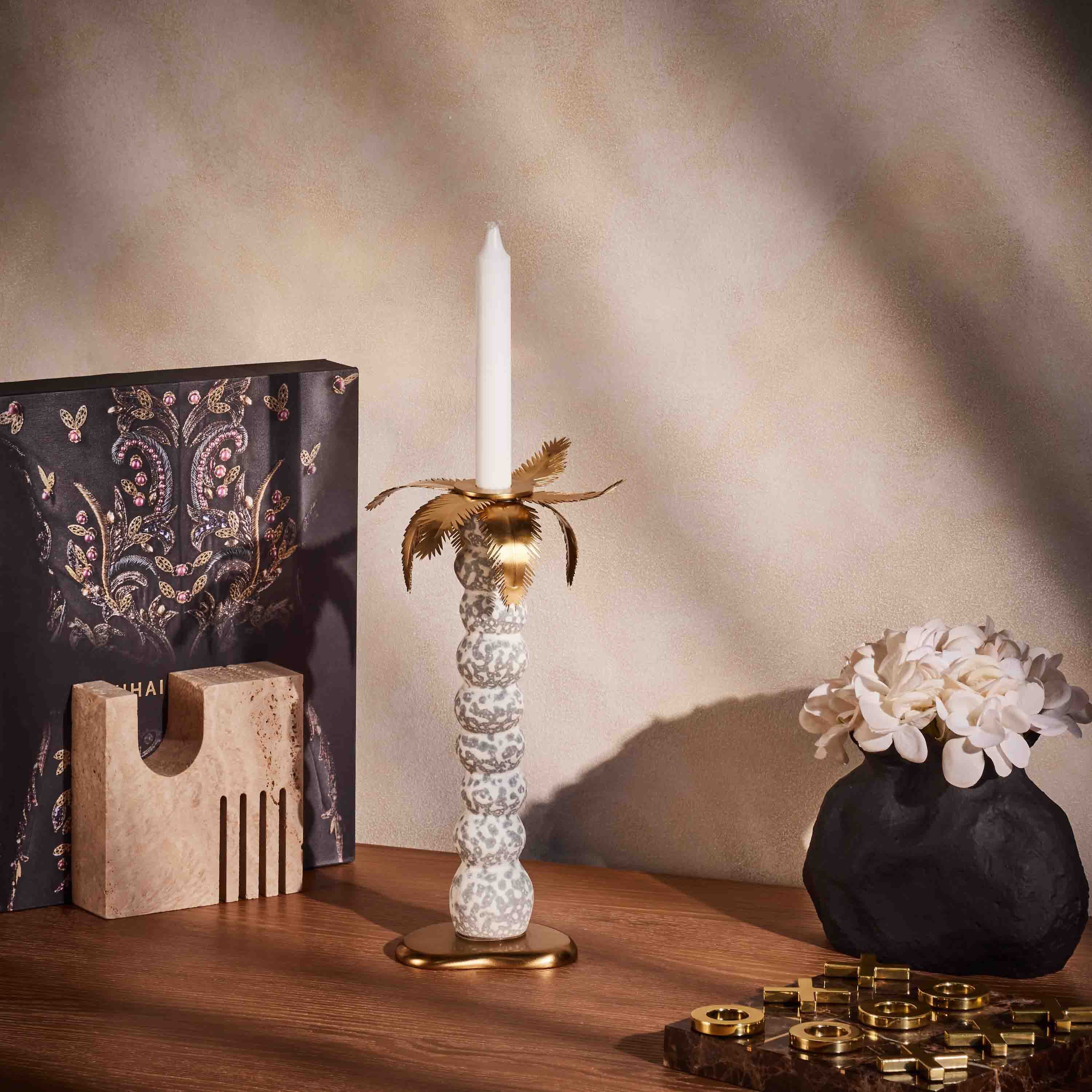 L'Objet Haas Mojave Palm Candle Holder Grey | Tanagra UAE
