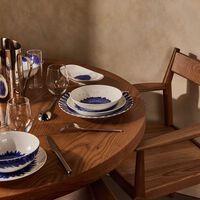 bernardaud in bloom soup bowl blue 19cm