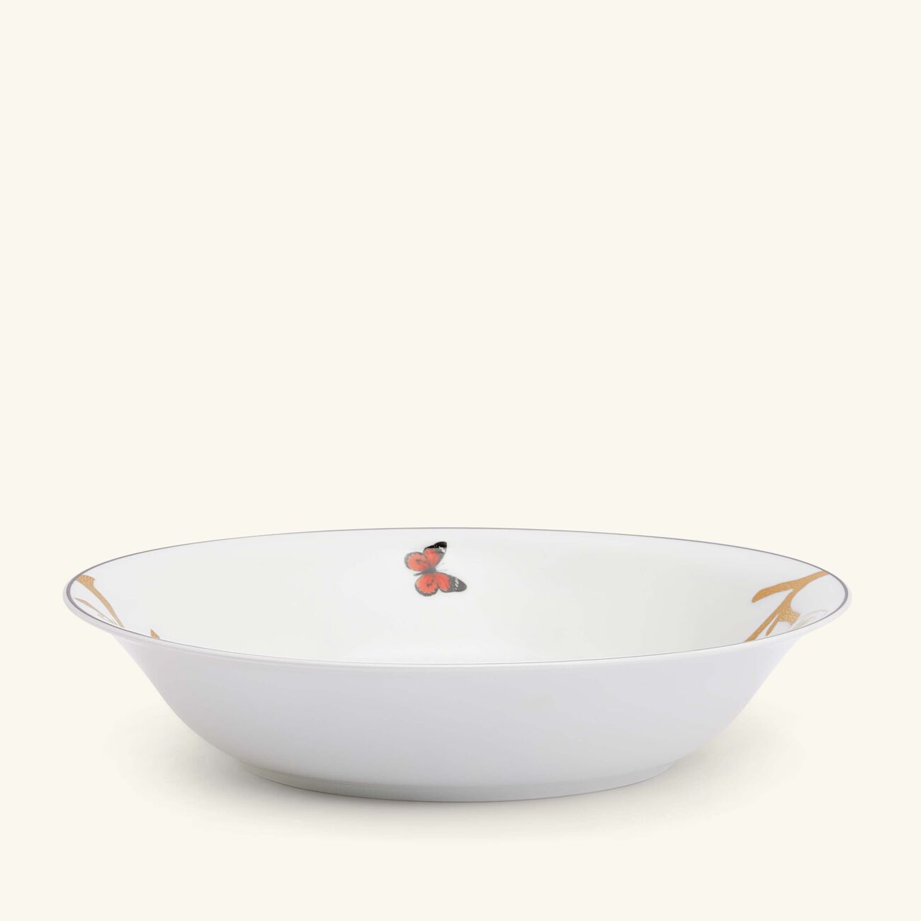 Aux Oiseaux Open Dish Round Gold 24cm bernardaud aux oiseaux open dish round gold 24cm