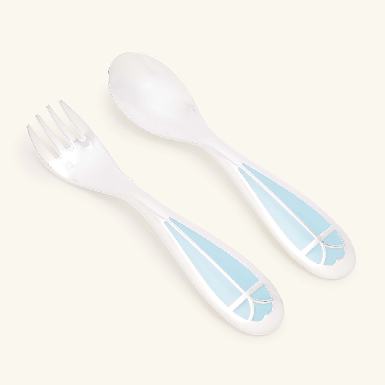 christofle quartz talisman baby flatware blue set of 2
