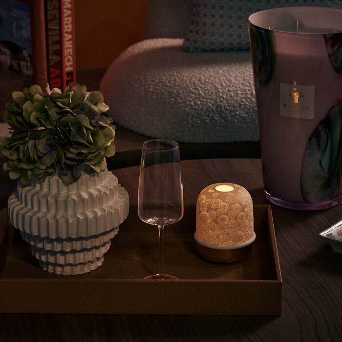 bernardaud zinnias led lamp gold