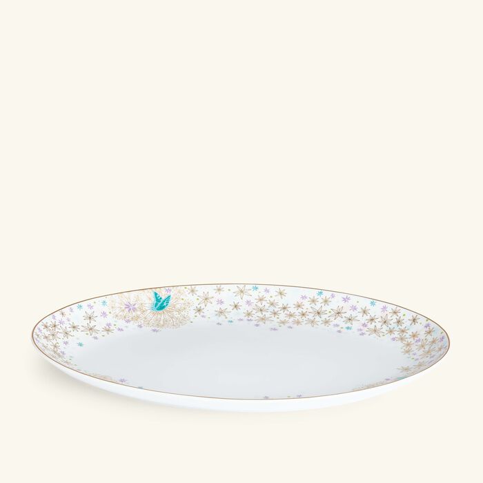 bernardaud feerie michael cailloux serving platter oval pink 33cm
