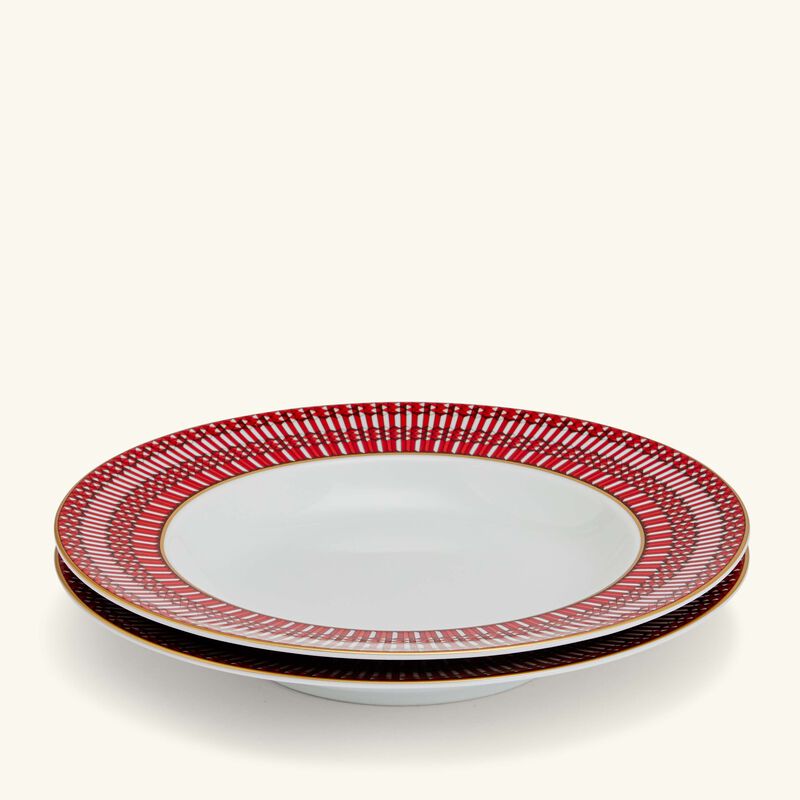 baccarat arcadia soup plate red 23cm set of 2