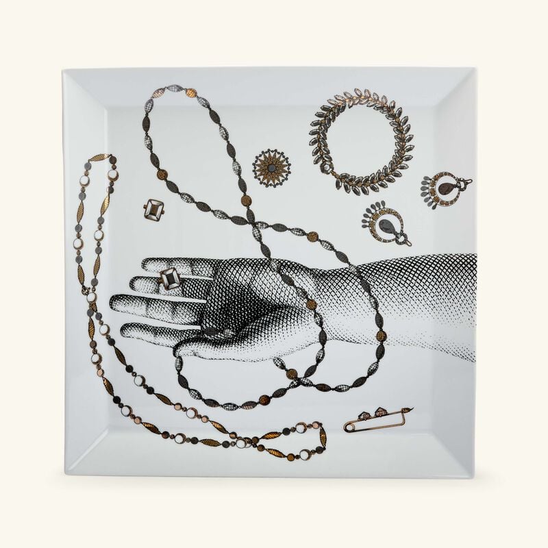 Gioielli Trinket Tray Square White fornasetti gioielli trinket tray square white