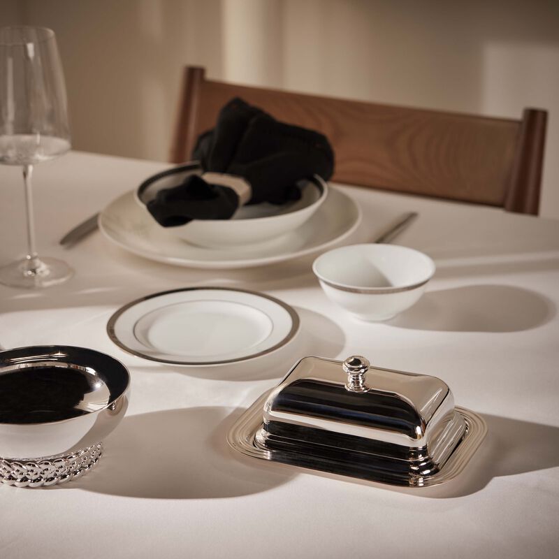 christofle albi butter dish silver plated 19cm