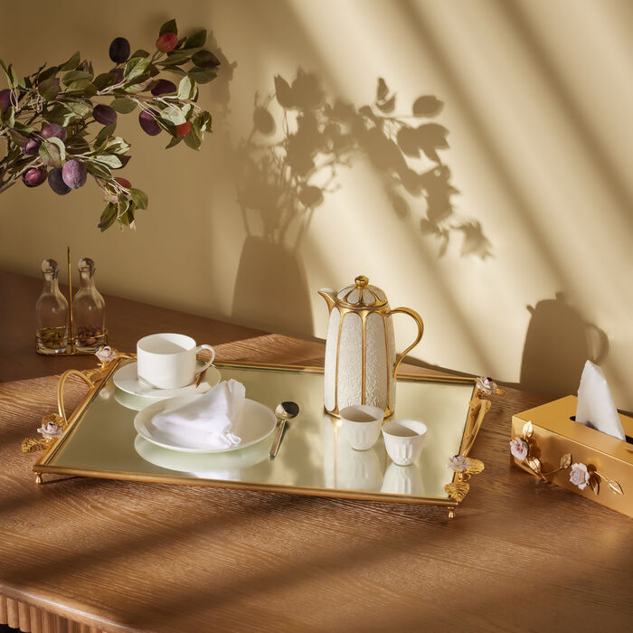 villari marie antoinette tray rectangular extra large gold