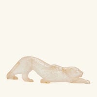 Zeila Panther Sculpture Medium Gold lalique zeila panther sculpture medium gold