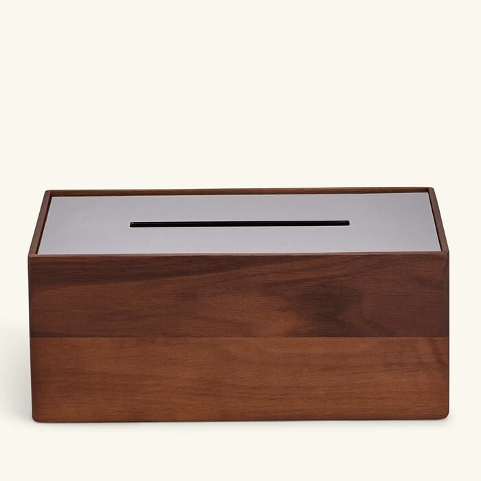 christofle uni tissue box walnut