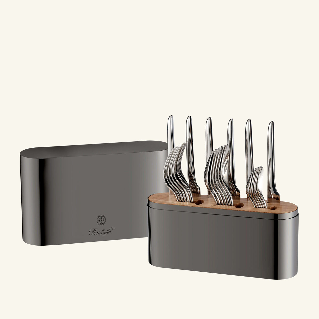 christofle concorde cutlery case black