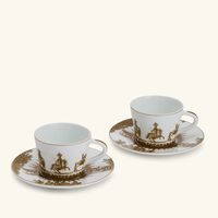 bernardaud versailles enchante coffee cup   saucer gold set of 2