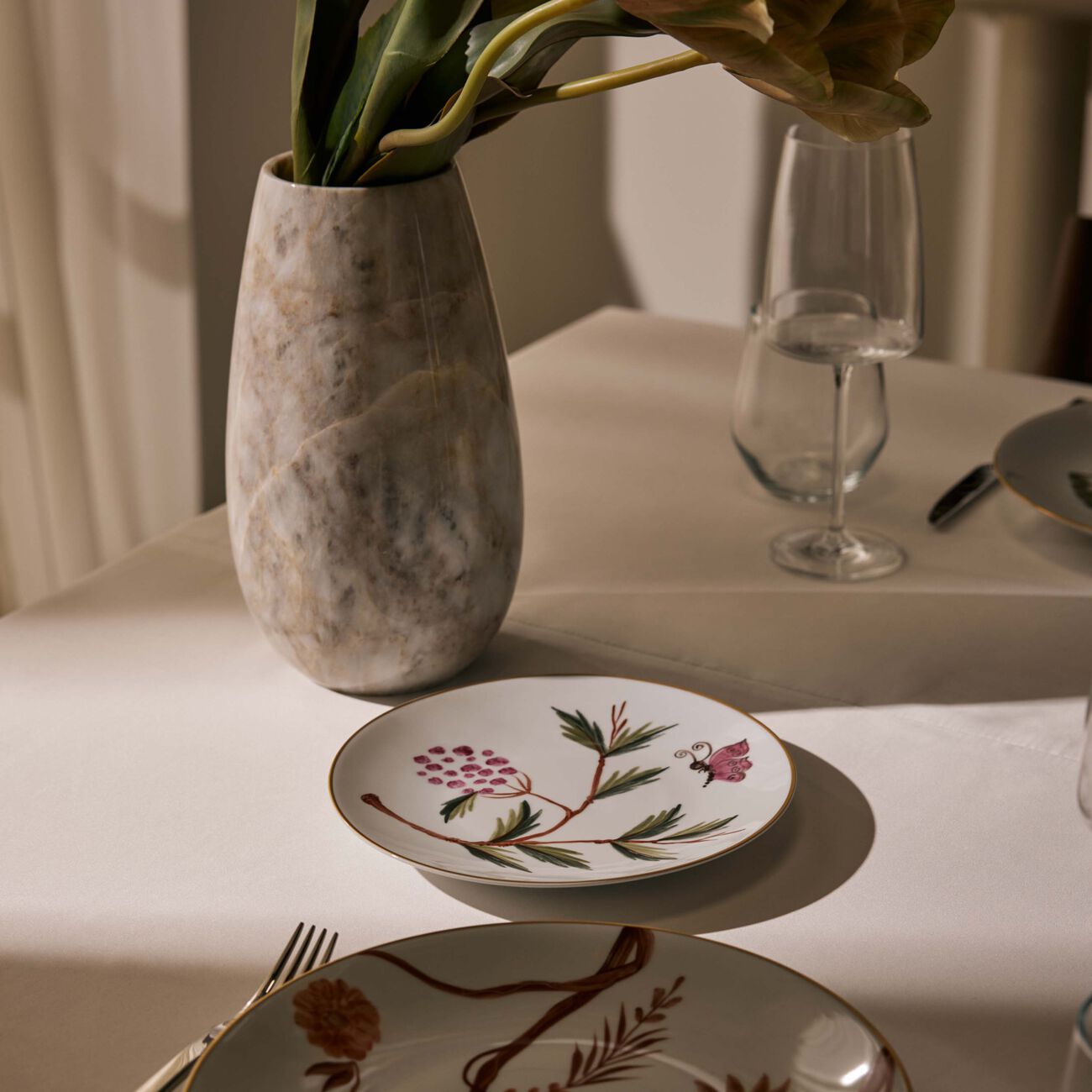 marie daage jardins de shalimar dessert plate round pink 21cm