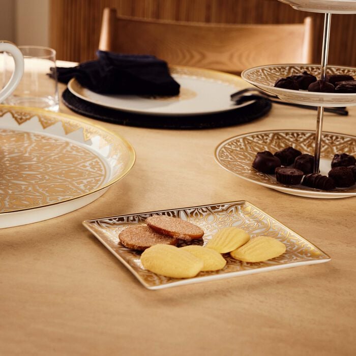 bernardaud venise trinket tray rectangular gold 22cm