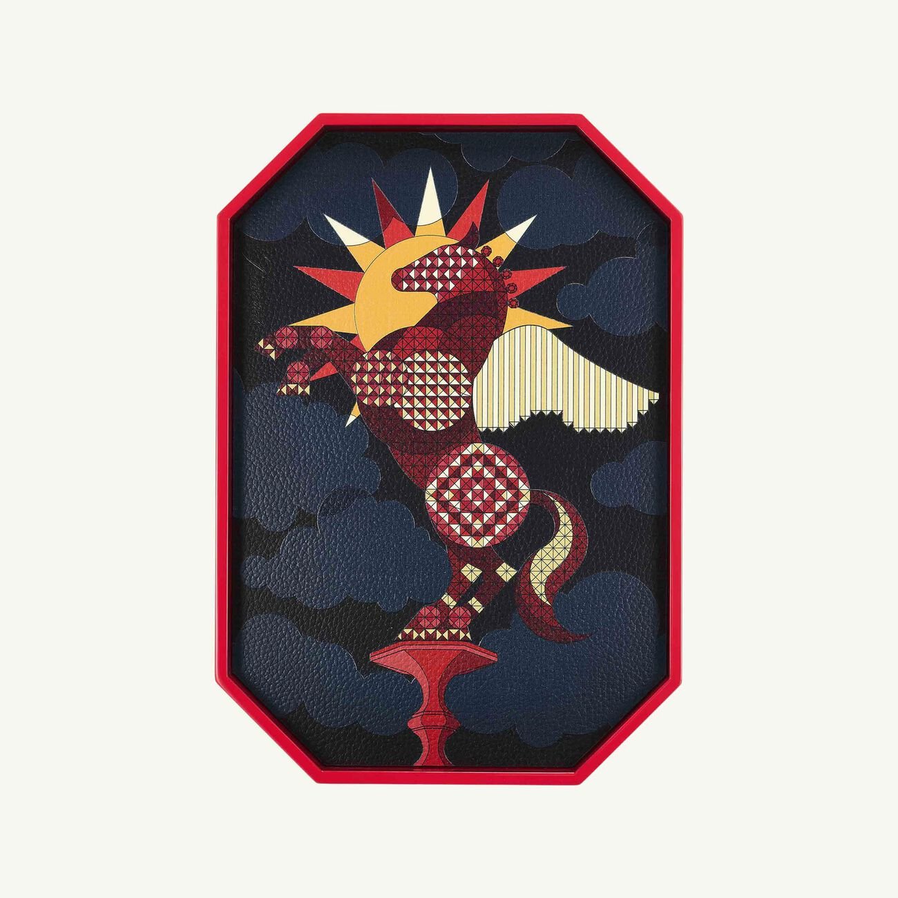 Octogone Pegasus Serving Tray Medium Red baccarat octogone pegasus serving tray medium red