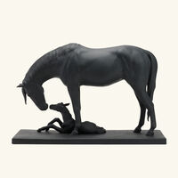 lladro mare and foal sculpture medium black