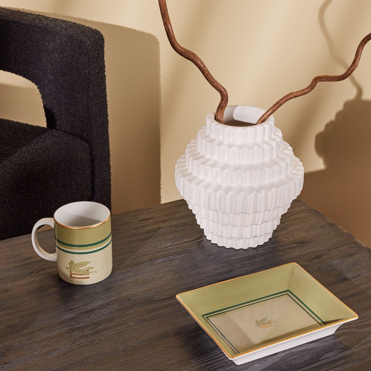 إيترو صينية بيجاسو للمقتنيات الصغيرة مستطيلة صغيرة خضراء