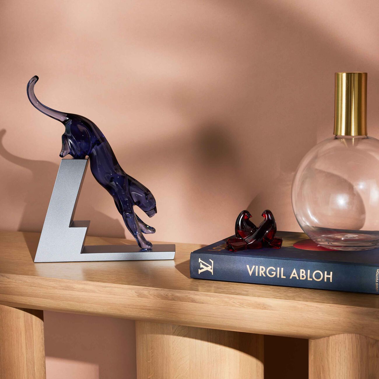 baccarat panther the leap sculpture medium blue