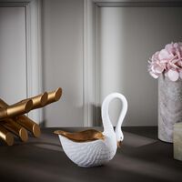 لوبجيه قطعة ديكور مركزية سوان صغيرة بيضاء