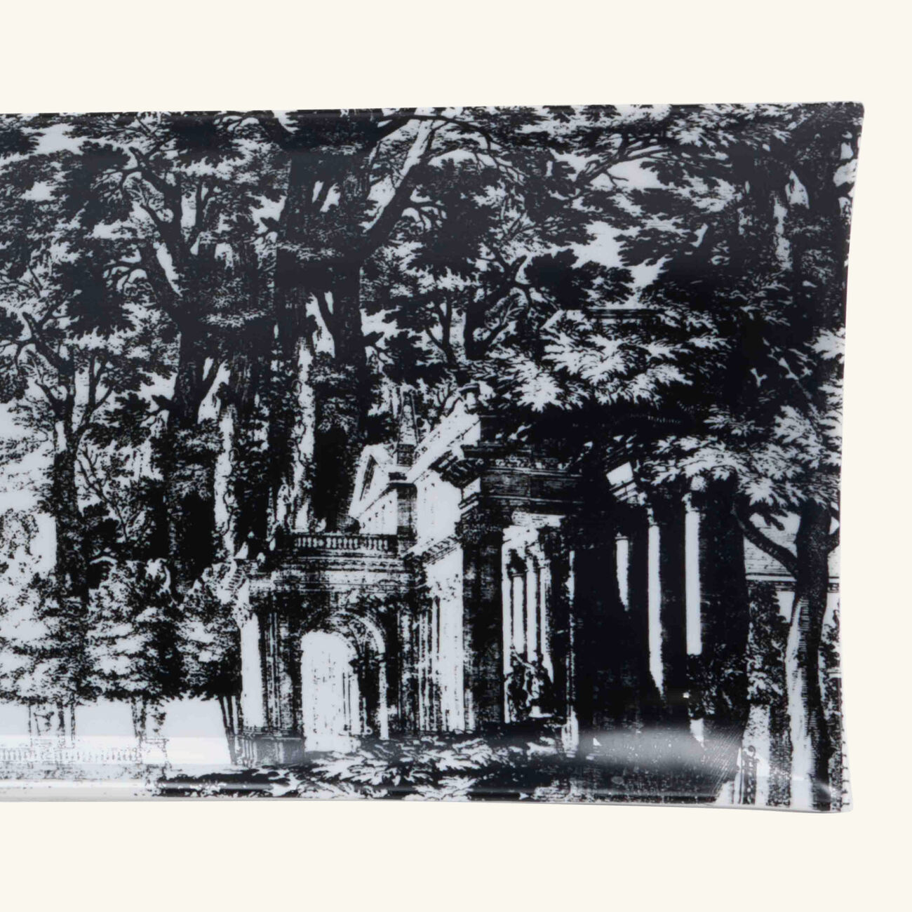 Giardino Settecentesco Tray Rectangular Small Grey fornasetti giardino settecentesco tray rectangular small grey