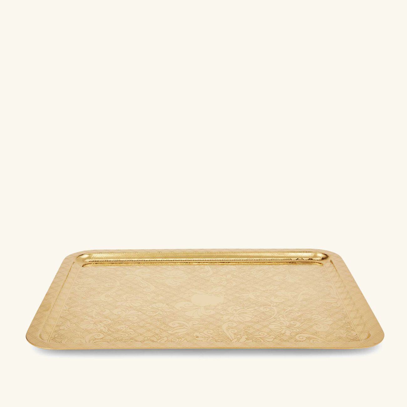 christofle jardin d eden serving tray rectangular large gold