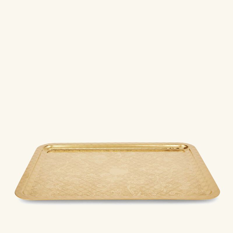 christofle jardin d eden serving tray rectangular large gold