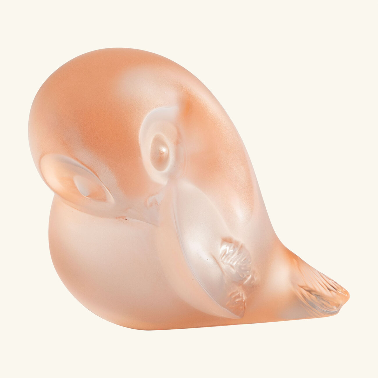 لاليك تمثال بيو على شكل طير ذيله للأسفل صغير وردي