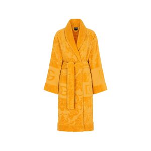 Terry Cotton Jacquard Bath Robe - Yellow, medium