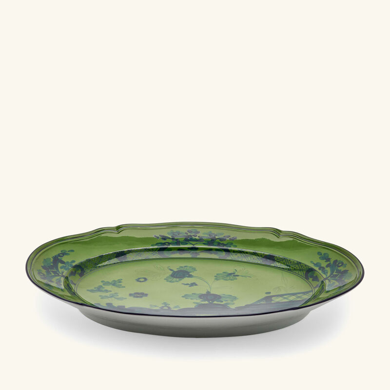 Oriente Italiano Serving Platter Oval Green 29cm ginori 1735 oriente italiano serving platter oval green 29cm