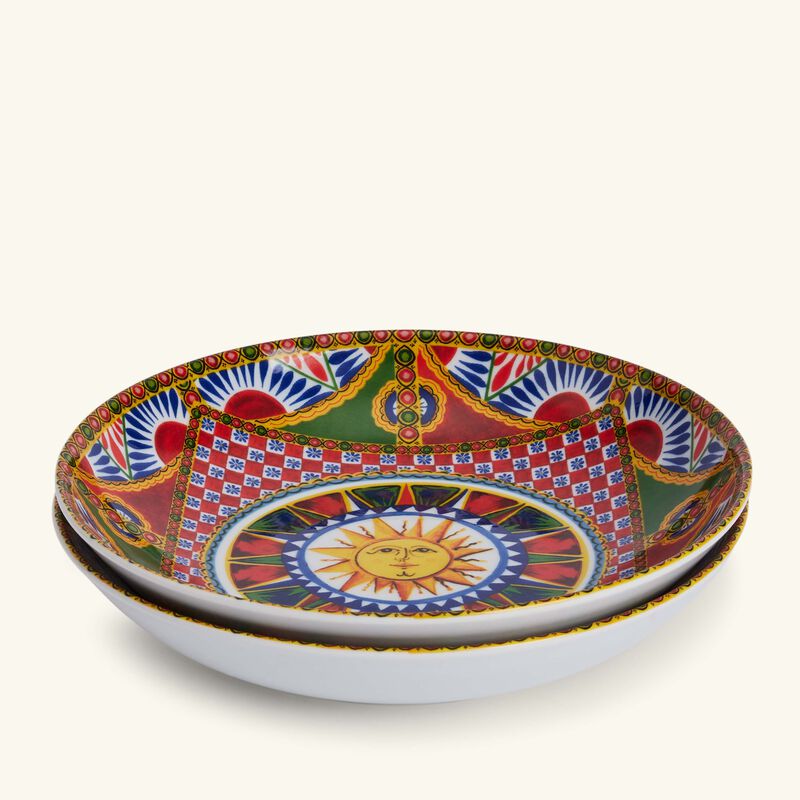 Carretto Sun Soup Plate Round 20cm Set Of 2 dolce gabbana casa carretto sun soup plate round 20cm set of 2