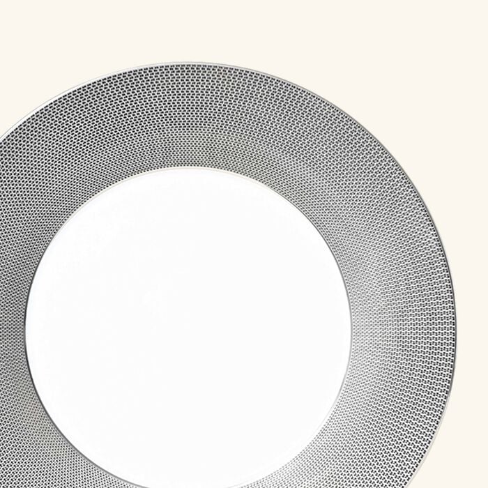 bernardaud maille platine service plate round silver 31cm