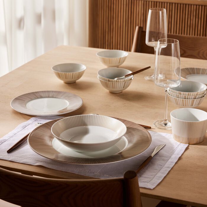 bernardaud sol soup plate round gold 19cm