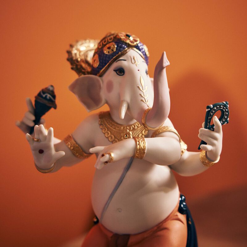 Dancing Ganesha Sculpture Medium White lladro dancing ganesha sculpture medium white
