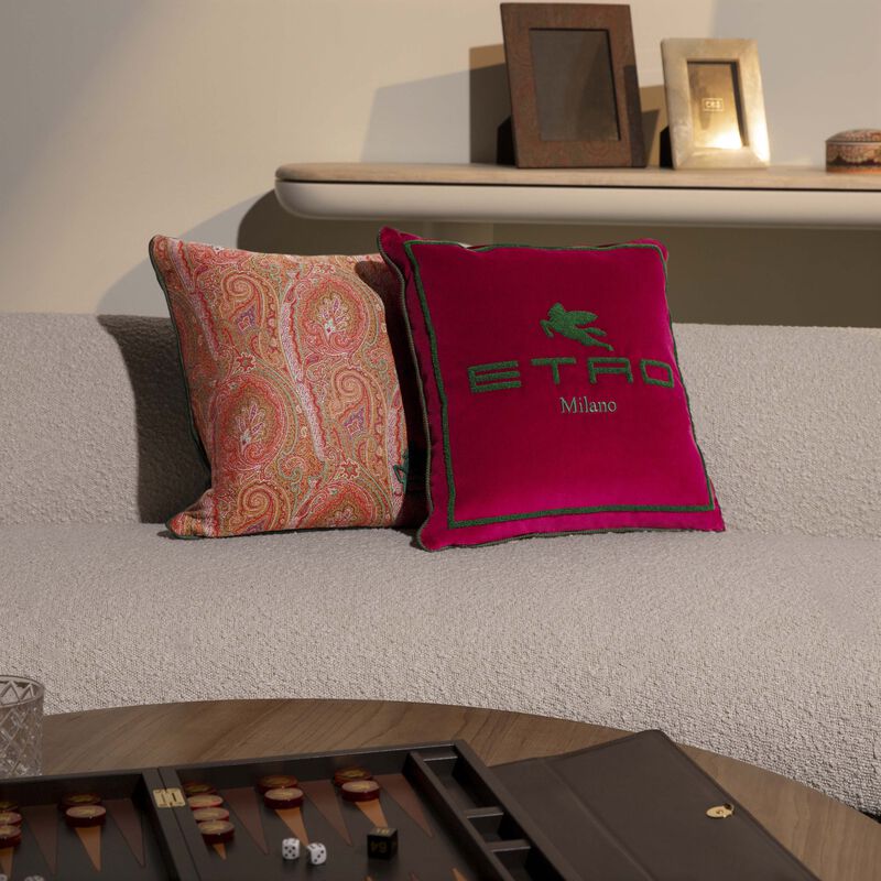 etro sponge embroided cushion red