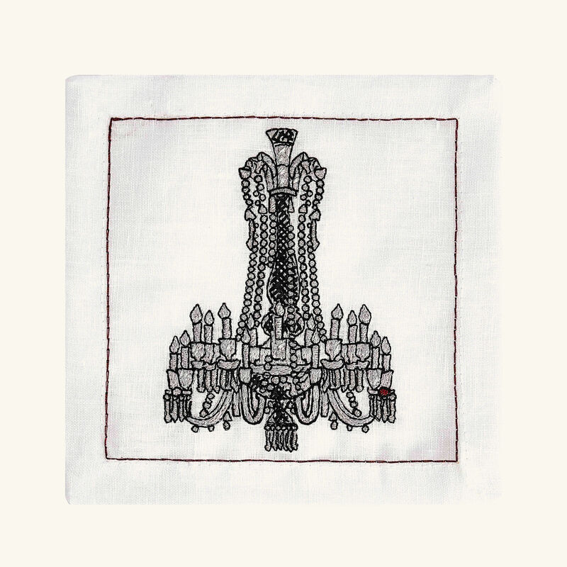 Chandeliers Cocktail Napkin White Set Of 6 kim seybert chandeliers cocktail napkin white set of 6