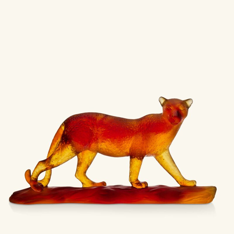 daum tropical leopard figurine medium brown