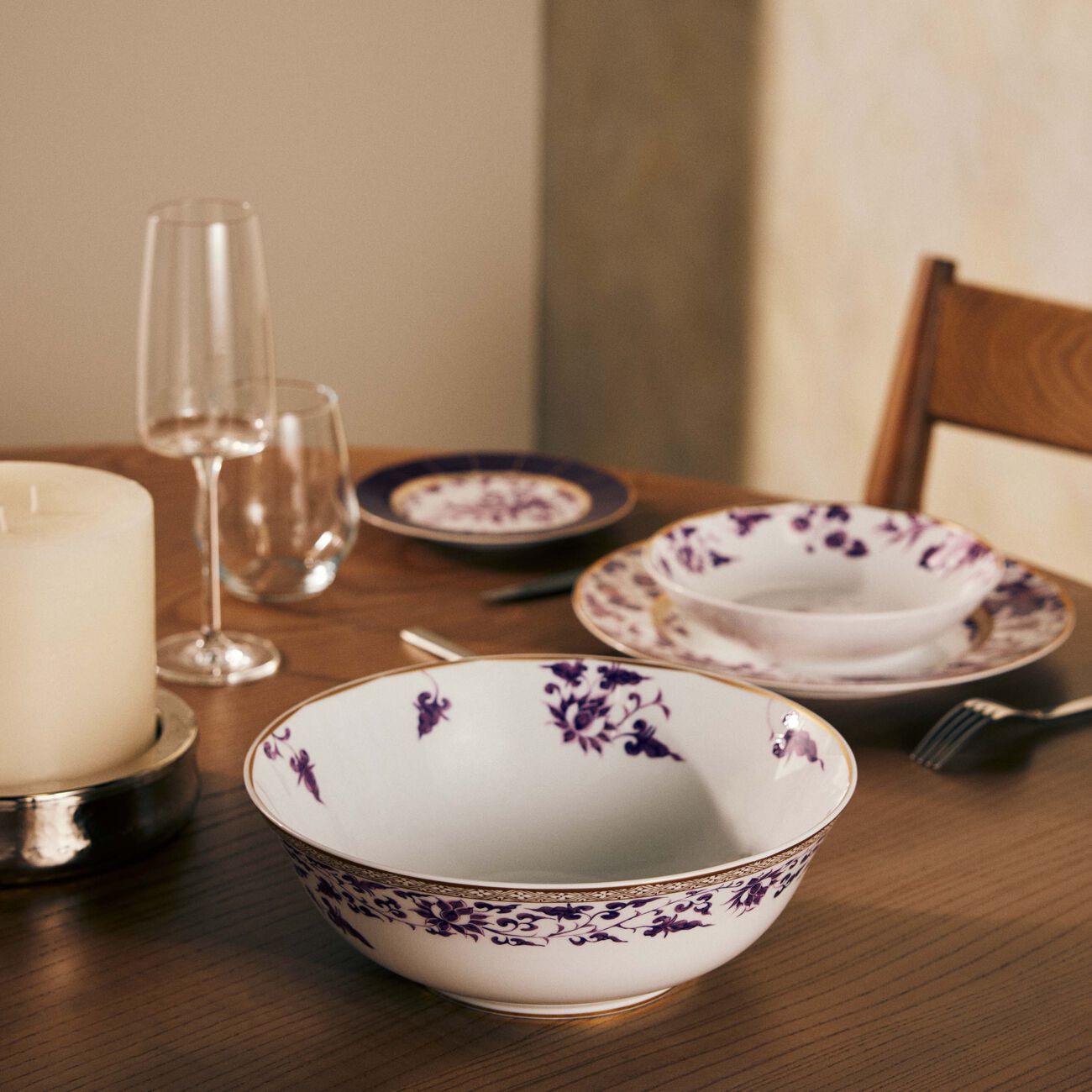 Prunus Salad Bowl Purple 25cm bernardaud prunus salad bowl purple 25cm