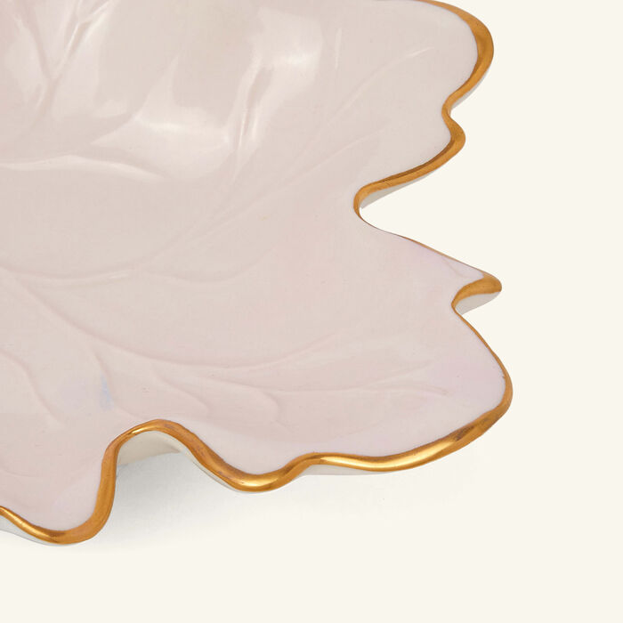 villari autumn fig leaf trinket tray large pink