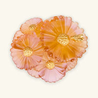 daum or d abeille flower figurine orange