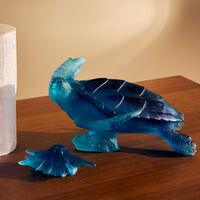 daum mer de corail sea turtle figurine small blue