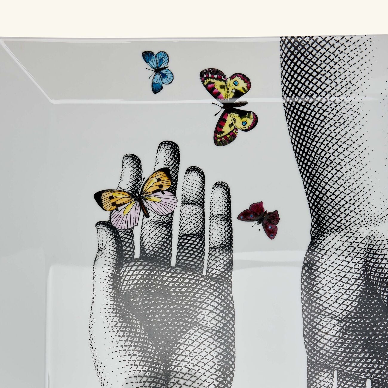 Mani e Farfalle Trinket Tray Square White fornasetti mani e farfalle trinket tray square white