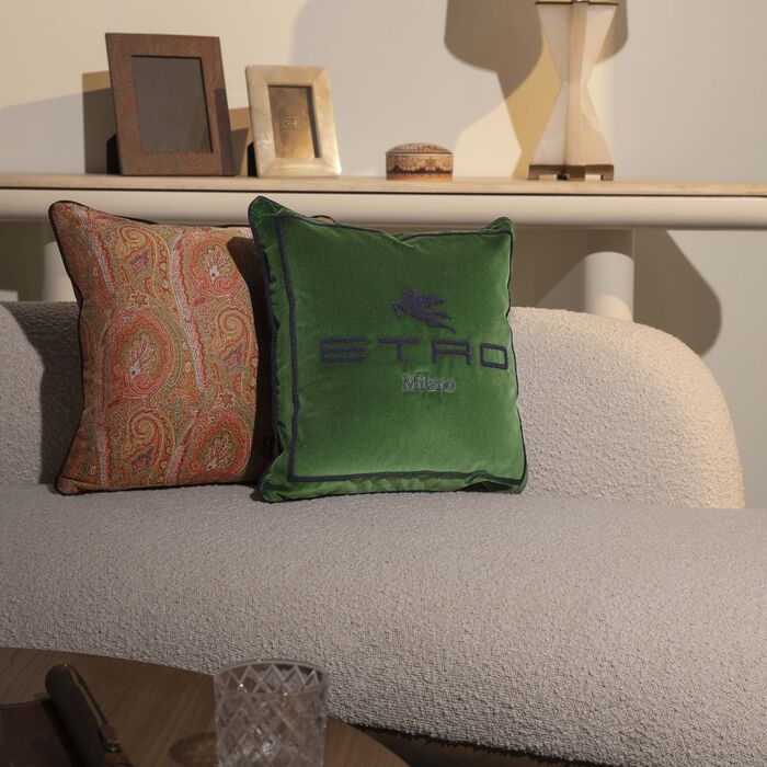 etro sponge embroided cushion green