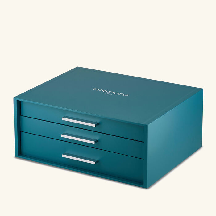 christofle albi acier 110 piece flatware set with chest stainless steel