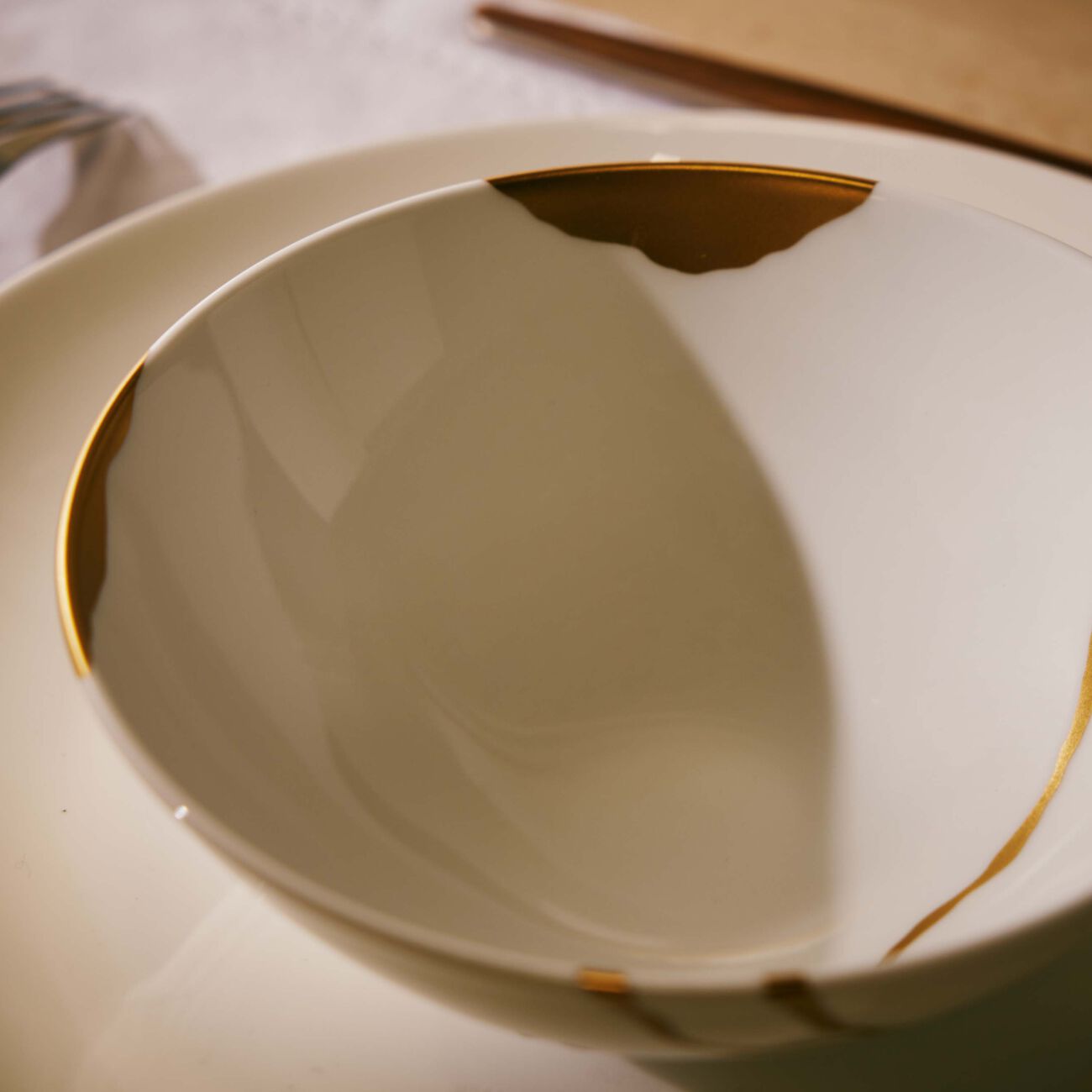 Kintsugi Bowl Round White bernardaud kintsugi bowl round white