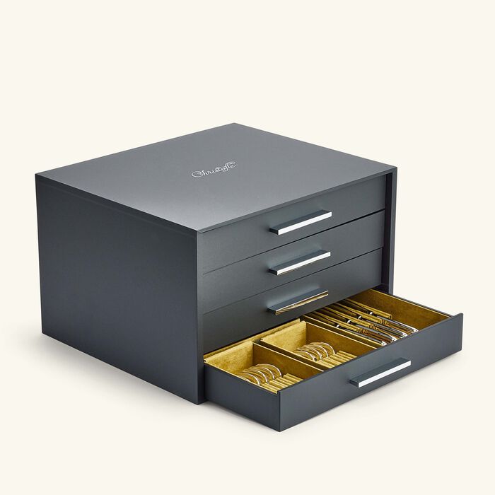 christofle albi 110 piece flatware set with imperial chest silver plated