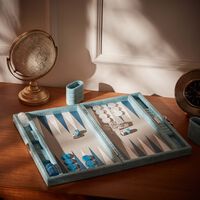 Blue Alligator Medium Backgammon Set vido blue alligator medium backgammon set