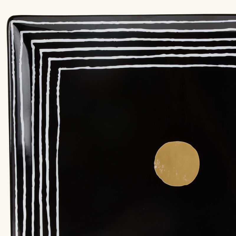 bernardaud aboro serving platter sqaure black 26cm