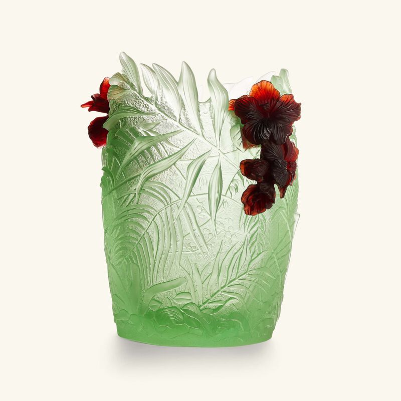 Hibiscus Vase Medium Green daum hibiscus vase medium green