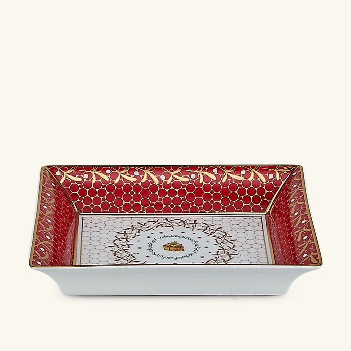 Noel Ashtray Rectangular Red bernardaud noel ashtray rectangular red