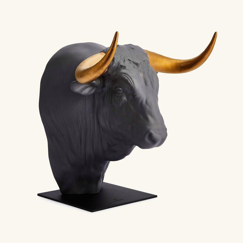 lladro taurus sculpture large black